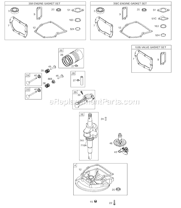 Page B Diagram and Parts List for 9T700SERIES  Briggs and Stratton Engine